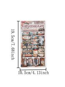 2 Peças/Pacote Adesivos Decorativos de Efeito de Metal Enferrujado e Envelhecido Vintage para Scrapbooking DIY, Álbum de Fotos, Artesanato, Materiais Escolares, Volta às Aulas