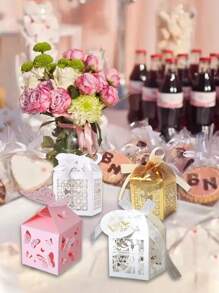 20pcs Laser Cut Gift Boxes, Suitable For Baby Shower Parties, Weddings, Small Gift Bag Decoration, Gift Boxes - Multicolor - View 3