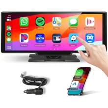 10.26" Wireless Carplay Screen For Car Radio With Wireless Android Auto/Bluetooth Handsfree/HD Touchscreen/Airplay/Android Mirror Link/GPS/ HD Backup Camera/FM/AUX/TF Card Port