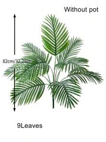 67-85 厘米大型人造鹤望兰树假热带龟背竹植物真实触感棕榈叶塑料香蕉树枝绿色中心装饰适用于家庭花园室内阳台装饰无盆 1 件