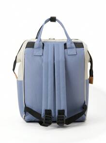 Large Capacity Maternity Bag, Fashionable Diaper Bag For Mom, Oxford Cloth Backpack With Insulated Bottle Holder