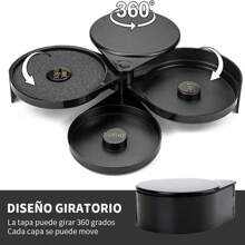 1PCS Escarchador de Vasos Rimmer de Vidrio de Plástico Copas y Tarros Rimmer de Sal de Margarita Escarchador de Micheladas con 3 Bandejas Giratorias Accesorios para Bar Cóctel Cocina Bartops Bartender (155 mm * 200 mm * 70 mm) - 155mm * 200mm * 70mm - Ver 2