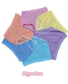 PANTALETA DE ALGODON COLORES LISOS 6 PIEZAS  (talla 4 - Multicolor - Ver 2