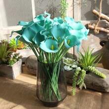 4/10/20 Piezas Flores Artificiales de Cala Lili, Flores de Cala Lili Realistas de Textura Simulada para Decoración del Hogar, Jardín, Oficina, Fiesta, Boda, Ramo, Centro de Mesa, Pascua - Multicolor - Ver 31