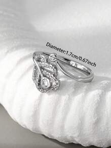 1 Pc Silver Color Crystal Leaf Ring For Women Branches Rings Jewelry Women Statement Ring , Adjustable Size Finger Ring