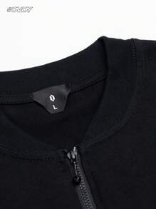 OVDY 1 件男士手工拉丝丝网印花拉链半开领户外高街短袖