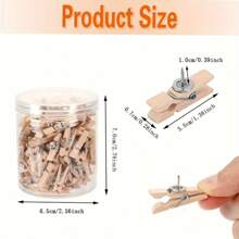 木制图钉夹，30 个装 - 适用于软木和公告板的多用途图钉 - 办公室和教室装饰、教师用品、工艺配件