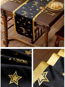 New Ramadan Festival Decoration Table Runner Stars Moon Pattern Kitchen Living Room Table Decoration Home Party Decoration Table Runner - Multicolor - View 4