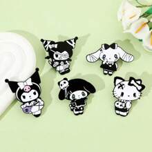 Sanrio 1pc/5pcs Anime Kawaii Enamel Pin Badge For Men, Backpack Accessories Merchandise Gifts Dress Accessories Pin For Clothes Bag Charm Backpack For School
