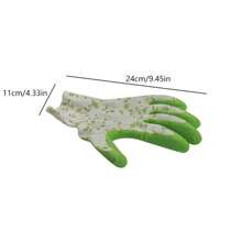 1 Pair Women's Ditsy Floral Fashion Gardening Gloves, Oil Resistant Latex Protective Gloves For Yard Work & Crafts