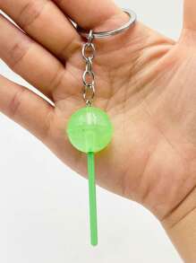 1pc/4pcs Transparent Resin Candy Keychains, Glow-In-The-Dark Lollipop Design, Cute Girl Style, Fashionable Creative Small Gift - Multicolor - View 6