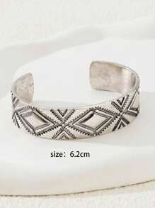 1 件西式雕刻金属袖口手镯女士