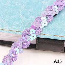 5 米 S 形亮片蕾丝边饰面料闪光丝带适用于服装帽子缝纫装饰 DIY 手工工艺配件