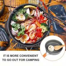 10pcs Portable Camping Cook Cooking Cookware Set Anodised Aluminium Pots Pans 14*13*10cm - Variant1 - View 4