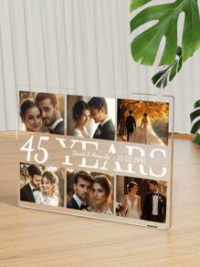 1pc Personalized Acrylic Plaque Custom Photo And Text Couple Unique Gift For Her/Him, Ideal For Valentine's Day, Mother's Day, Birthdays, Anniversaries, Graduation, Weddings, Father's Day, Valentine Day, Valentine Day Decor Gifts