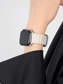 1pc Unisex Silicone Magnetic Strap Compatible With Apple Watch Band Apple Watch Band 38mm 40mm 41mm 42mm 44mm 45mm 46mm 49mm For Series Ultra/10/9/SE/8/7/6/5/4/3/2/1 - Multicolor - View 3