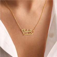 Naamketting met hart, ketting met naam voor koppels, sieraden voor moeders, gepersonaliseerd cadeau, cadeau voor haar, verjaardagscadeau eenvoudig doe-het-zelf cadeau met aangepaste naam, luxe aanpasbare naam goudkleurige modieuze charmante ketting,