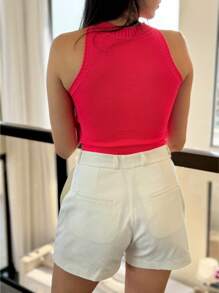 Cropped Modal Women's Fashion Worked New Collection - Naranja neón - View 1