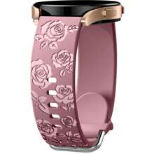 亮面花卉雕刻錶帶，適用 Galaxy Watch 7/6/5/4 (40mm/44mm)、5 Pro、6 Classic (47mm)、Watch 4 Classic 與 Active 2；20mm 柔軟可愛矽膠運動錶帶，相容三星手錶，女款 - Watch 4/5/6/7-20mm - 查看 9