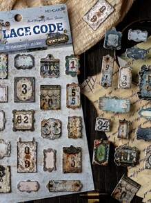 2 Peças/Pacote Adesivos Decorativos de Efeito de Metal Enferrujado e Envelhecido Vintage para Scrapbooking DIY, Álbum de Fotos, Artesanato, Materiais Escolares, Volta às Aulas