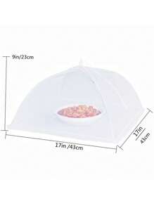 1 pieza Cubierta de comida con borde de encaje blanco, apta para picnic, uso doméstico, carpa de malla blanca para comida, cubierta de tazón plegable, para picnic, barbacoa, cocina, fiesta, mantel cubierta de polvo para camping