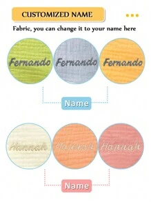 [Custom Made, Personalized] 3pcs Customized Baby Bibs, Colorful Cotton Multi-Purpose Child Handkerchief, Children's Pocket Towel, Baby Face Towel, Embroidered Name Customization, Christmas, New Year Holiday Gift Preferred