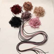 1 chiếc vòng cổ choker hoa hồng khô, phụ kiện trang trí thắt lưng đa năng - Nhiều màu - Xem 9