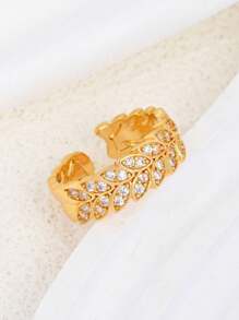 1 pulseira + 1 anel de cobre 18K banhado a ouro, conjunto de joias com design de folhas boho para mulheres, zircônia cúbica sintética, ajustável e versátil, acessório para todas as estações para uso diário. Perfeito para presentes de dia dos namorados e aniversário. Mãe, mãe, dia das mães, presente