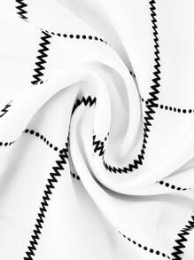 Men's Classic Fashion Without Boundaries! Checkered Shirt Leading The New Of Cross-Border Styling, Slim-Fit Long Sleeve Button-Down Shirt, Single-Breasted Long Sleeve Lapel Dress Shirt, Versatile Shirt, Unlocking Diverse Fashion Styles, Fall - White - View 3