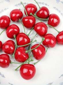 10/20/30 件假水果、人造植物、人造红樱桃装饰品，用于派对装饰、家居厨柜仿真模型装饰和摄影道具、玫瑰、装饰玫瑰、装饰风格、派对和节日装饰、秋季装饰、圣诞装饰、波西米亚风格 - 彩色 - 查看 8