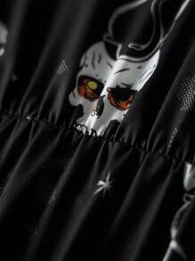 Women's Flowy Dress Elegant Long Sleeve V Neck Elastic Waist Pocket Dress Midi Dress - Black - View 7