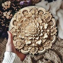 房间装饰 1 件 2D 平面曼陀罗铁艺墙饰，防风雨入口标志，单人派对装饰，带有预钻孔，方便悬挂 - 彩色 - 查看 3