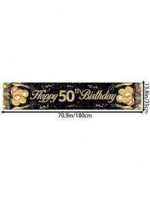 1 chiếc khăn trải bàn mừng sinh nhật lần thứ 50 màu đen và vàng 180cm x 35cm, trang trí bàn tiệc sinh nhật cho sinh nhật lần thứ 40, 18, 21, 30, 40, 50, 60, 70, 80, 90, Giáng sinh - Nhiều màu - Xem 5