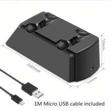 JOMAA Ps4 控制器充電器雙 Usb 快速充電底座,適用於 Playstation 4 Ps4/ps4 Slim/ps4 Pro 遊戲手柄(黑色) - 黑色 - 查看 7