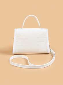 1个女童可爱甜美公主闪亮蝴蝶鳄鱼纹PU链条斜挎包，适合日常四季使用 - 手提包 - 查看 4