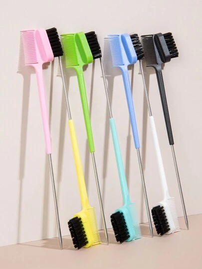 1/6pcsPointed Tail Edge Control Brush Comb Double Side Hair Brush For Hair Styling Salon Professional Brush Tools Hair Color Brush, Edge Control Brush 1pc Hair Brush/Hair Comb, Hair Brush, Comb, Hair Tools, Hair Products And Accessories For Barber Salon Beauty Back To School, Travel Holiday Essentials, For Women, Brush, Wooden Comb, Hair Brush, Hairdressing Equipment, Hairstyle, Hairdressing, Hair Brush, Brush Hair Brush Set, Comb Hair, Comb For Curls, Detangling Brush, Hair Brush For Women, Barber Accessories, Barbershop, Hairdressing Equipment