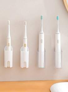 1PC Electric Toothbrush Holder, Bathroom Wall Mounted Toothbrush Holder, Self-Adhesive Electric Toothbrush Storage Box Saves Space, Transparent Toothbrush Storage Organizer, Bathroom Accessories Home Bathroom Decor Summer