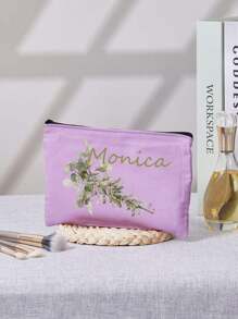 New Cosmetic Bags, Custom Text Cosmetic Bags, Can Be Customized To Your Unique Design, Lightweight Canvas Zip Cosmetic Bags Are Also Great For Buying Coin Purses, Pencil Cases, Perfect For Shopping, Dating, Vacation, Travel, Festivals, Parties, Or As Gifts, Makeup Bag, Travel Accessories,Summer Outing Items