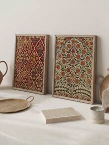 2 Pieces Flower Posters Arabic Print Picture Islamic Wall Painting Vintage Wall Arts Aesthetics Art Printing Fashion Room Decor Living Room Wall Decoration No Frame Gifts Birthday Graduation