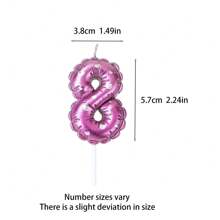 10 Pink Digital Birthday Candles, Cake Digital Balloon Candles With Numbers 0-9 Shining On The Top Of The Cake Decoration, Used For Birthdays, Wedding Anniversaries, Party Celebrations - Pink - View 7