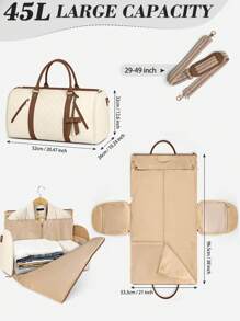 NEWHEY Garment Bags For Travel Women Leather Convertible Garment Duffle Bag With Shoe Pouch,Large Carry On Garment Bag Dress Suit Business Travel Bags - Multicolor - View 4