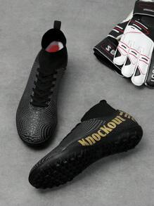 1 para butów piłkarskich dla chłopców, dziecięce trampki z kolorowym wzorem liter sznurowane z przodu, lekkie i wygodne, antypoślizgowe buty sportowe do biegania na świeżym powietrzu