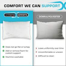Xtreme Comforts Shredded Memory Foam Pillow- Allergy-Friendly & Cooling Pillow Cover For Side, Back & Stomach Sleepers- Machine Washable - Foam Pillows For Sleeping & Neck Pain Relief (Queen) - 1 - View 5