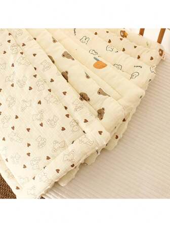 1pc Baby Stroller Seat Cushion, Fluffy & Warm Stroller Pad, Thick Gauze Anti-Slip Baby Stroller Mat, Dot Fleece Anti-Slip Baby Stroller Clean Pad, Stroller Mattress