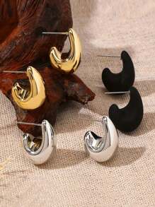 6PCS Teardrop Earrings Set, Classic And Fashionable, Women's Daily Versatile Earrings Gift For Girlfriends - Multicolor - View 2