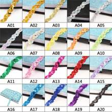 5 米 S 形亮片蕾丝边饰面料闪光丝带适用于服装帽子缝纫装饰 DIY 手工工艺配件