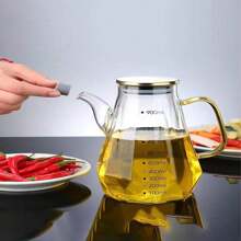 1pc Creative Rhombus Borosilicate Glass Oil Bottle, Suitable For Kitchen, Capacity: 16.91 Oz, 23.67 Oz, 30.43 Oz