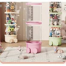 Waterproof Round Plastic Doll Storage Box With Cover - Multipurpose Toy Organizer For Plush, Round Plastic Doll Storage Box With Cover-Waterproof, Multifunctional Toy Storage Box, Suitable For Plush Toys, Dolls And Miscellaneous Items - Ideal For Home And Gift Solutions - Holiday Decoration For Home Organization