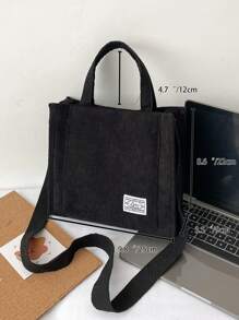 Large Capacity Canvas Women's Handbag,Korean Style Small Square Bag, Cross-Border Shoulder Bag, Shoulder Bag, Lunch Bag, Wholesale Bags - Black - View 2