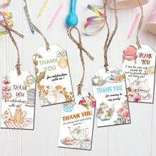 50 件，茶生日礼物标签，礼品包装标签，生日礼物感谢卡。